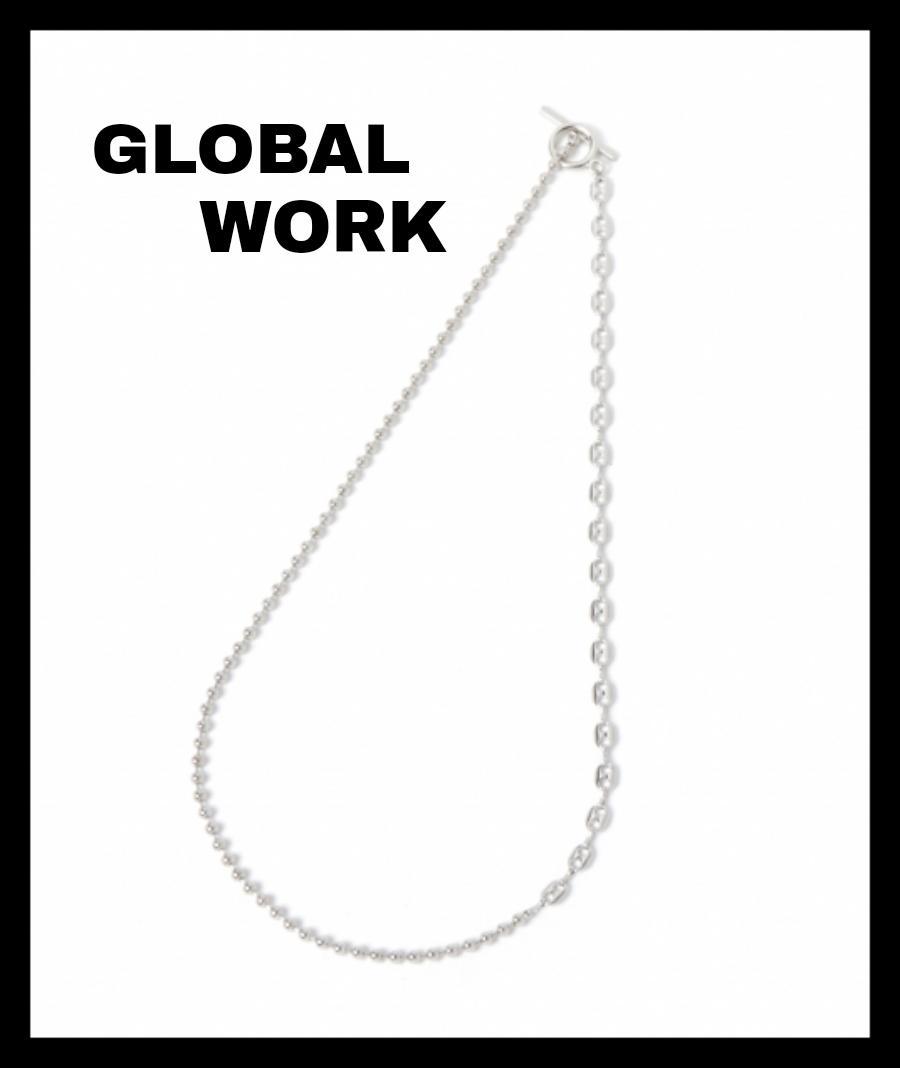 GLOBAL WORK T-barチェーンネックレス/858347