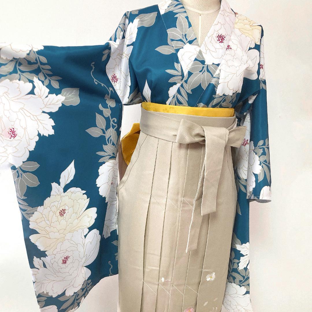 3点セット 桜 二尺袖 袴 大学生 卒業式 Mサイズ 花柄刺繍 振袖 晴れ着 3点セット 桜 二尺袖 袴 大学生 卒業式 Mサイズ 花柄刺繍 振袖 晴れ着