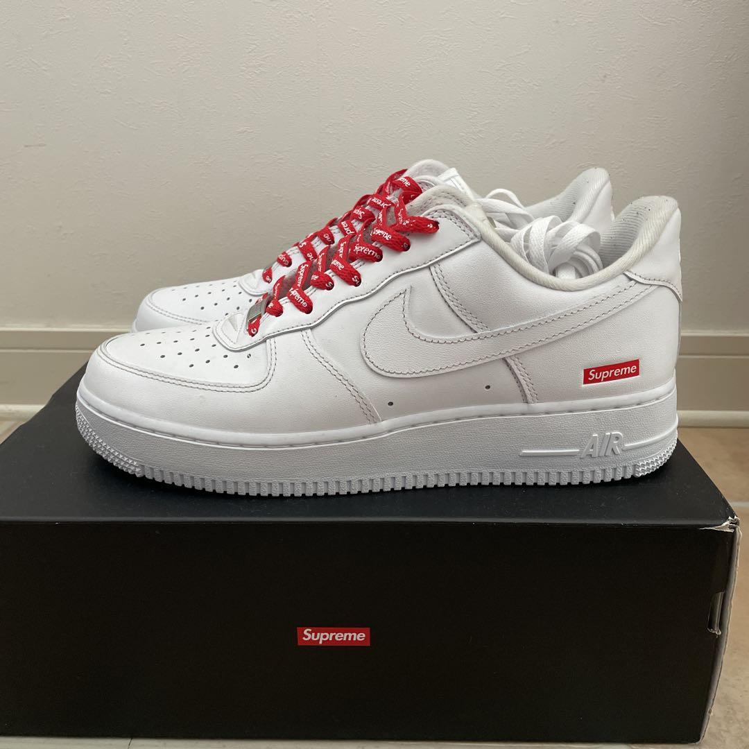 Supreme Air Force 1 ホワイトレッドシューレース26.5cm Supreme Air Force 1 ホワイト レッドシューレース