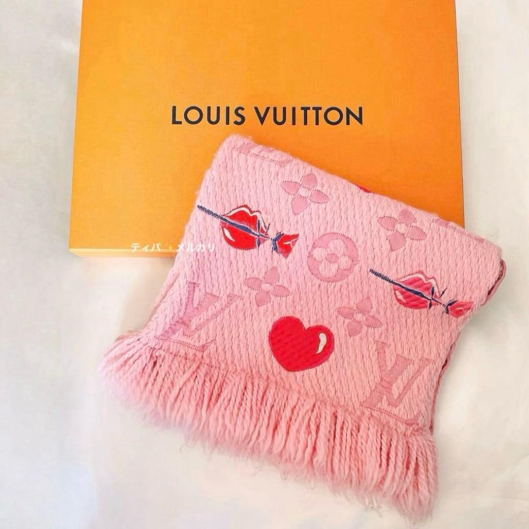 ルイヴィトン　エシャルプロゴマニア　マフラー 箱、リボン付き 箱付き】ルイヴィトン マフラー エシャルプロゴマニア アラフォリ 正規