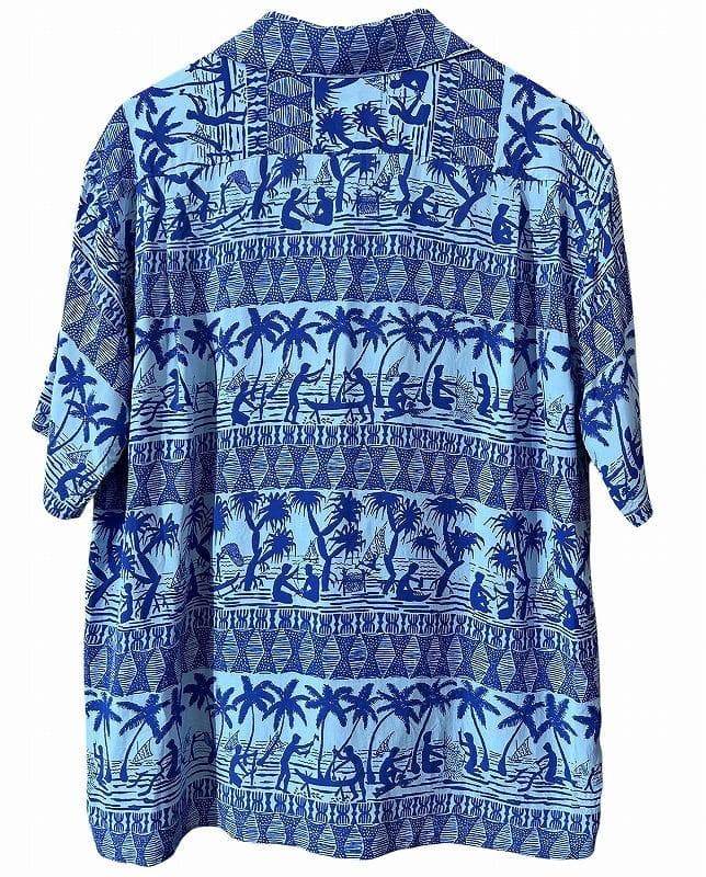 24ss 新品 サンサーフ SS39220 50s タパ ハワイアン シャツ 青