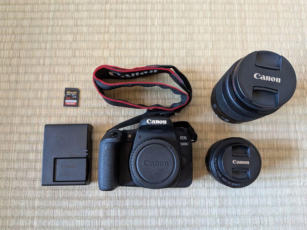 Canon EOS 9000D デジタル一眼レフ 本体 レンズ2本　SDカード付