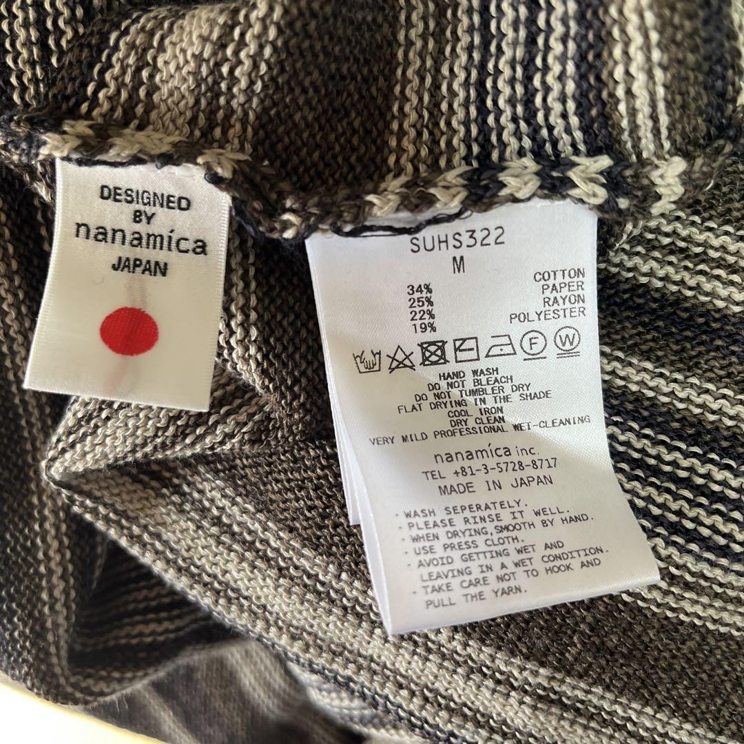 nanamica OOAL ニット ボーダー ポロシャツ M ブラウン系