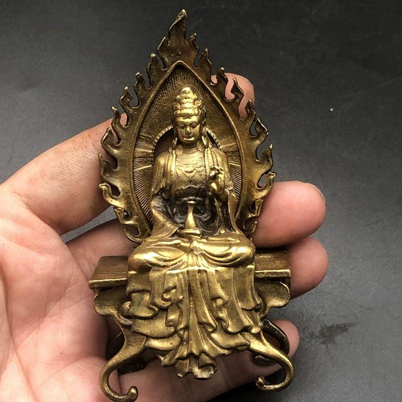 仏教美術 ベンチ仏 阿弥陀菩薩観音像 家内供養 仏像 銅製品 工芸品 置物