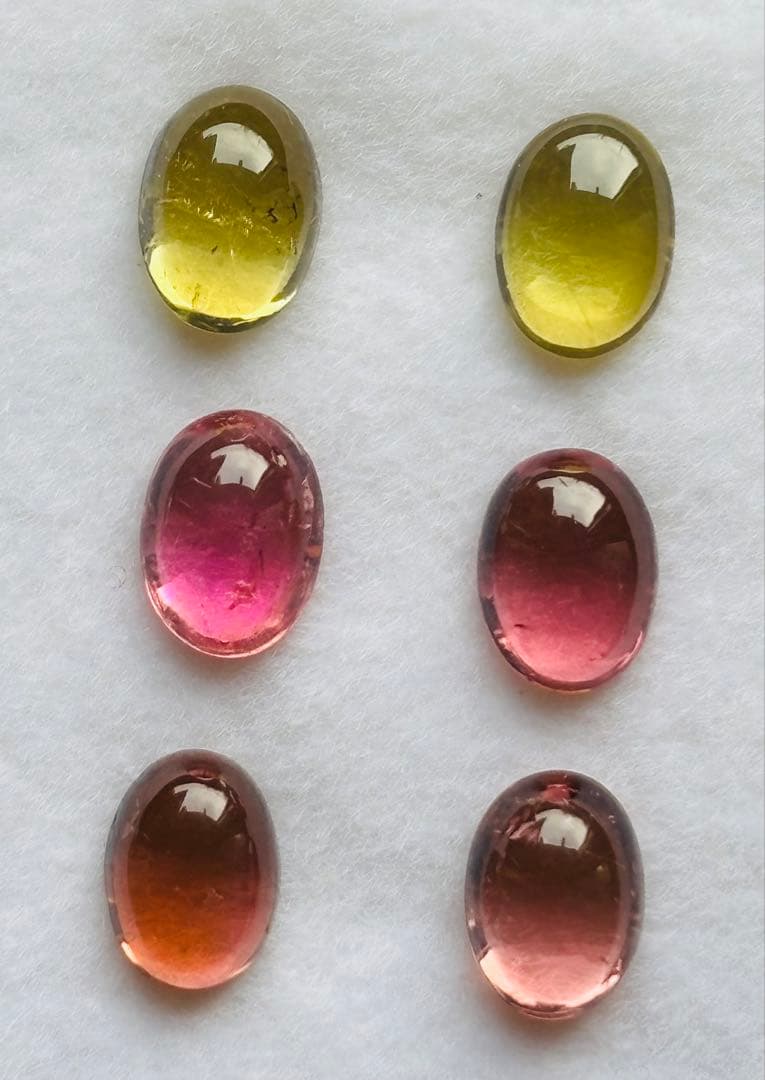 トルマリンMIXオーバカボション6個セット