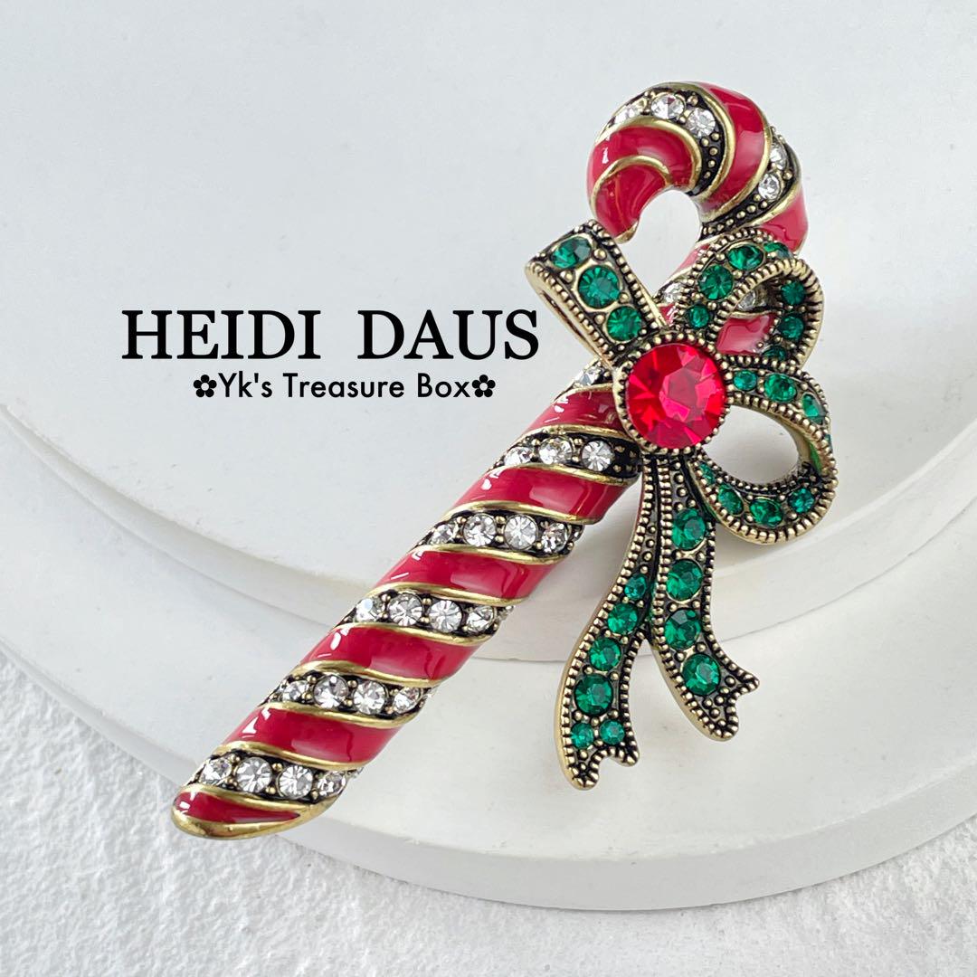 S658/HEIDI DAUS/希少/エナメルクリスマスキャンディバーブローチ