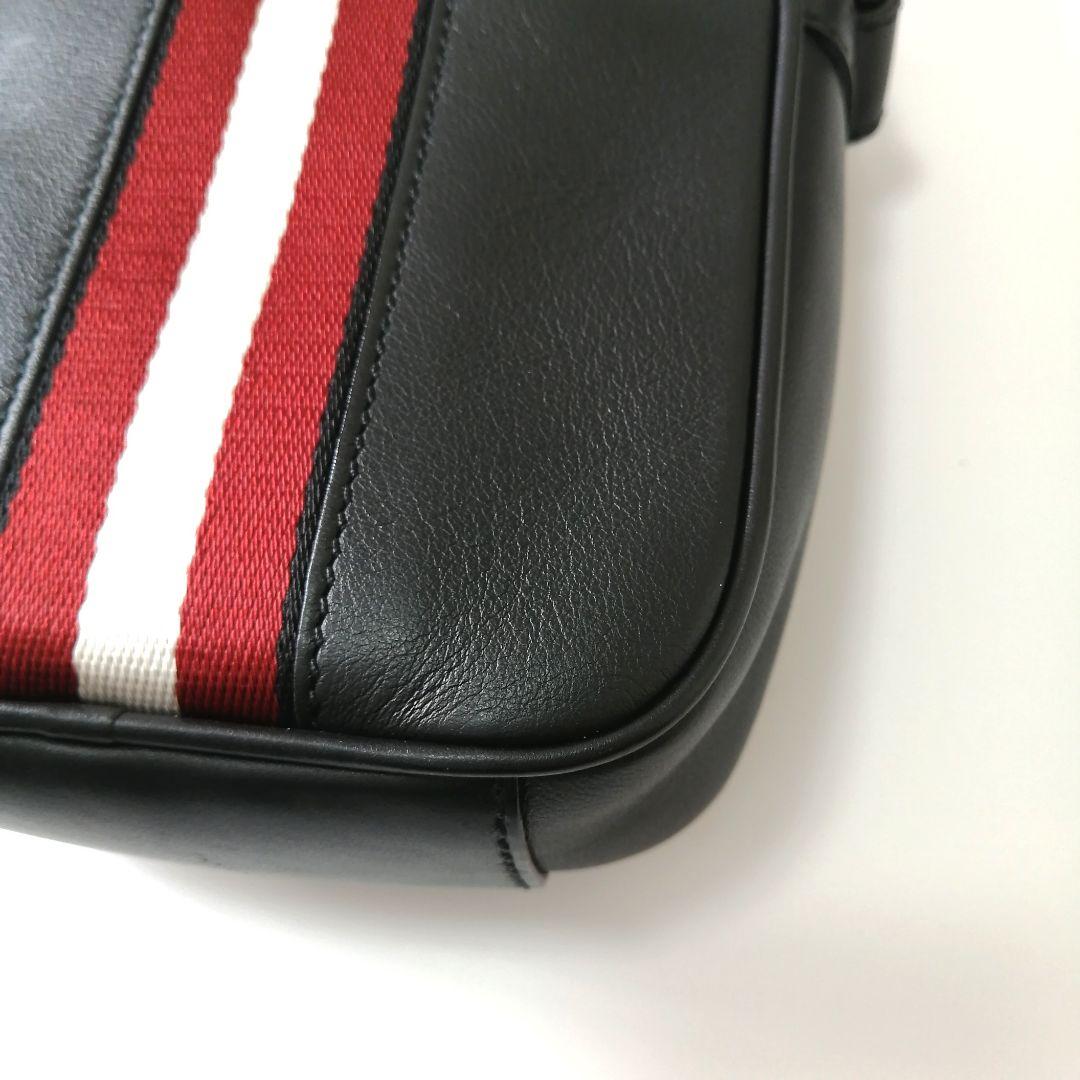❤美品❤　バリー　BALLY　ショルダーバッグ　ブラック　ストライプライン　3