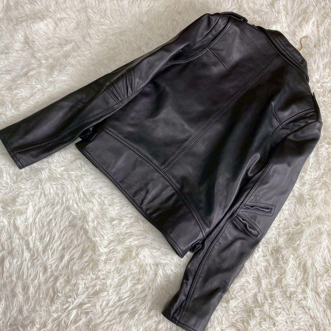 STUD HOMME レザージャケット ブラック 48 襟付き 大人 カッコいい