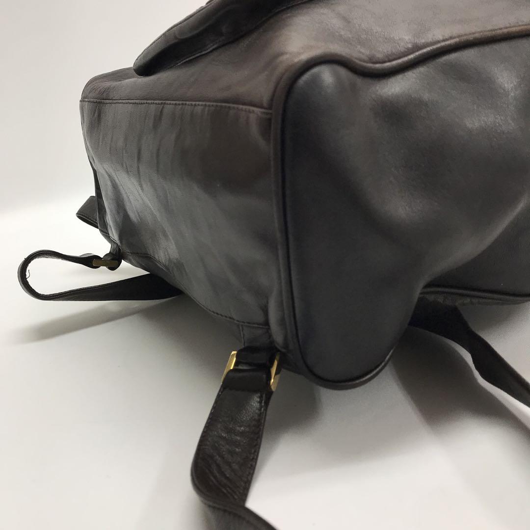 ☆美品☆BALLY 編み込みレザー リュック ダークブラウン イタリア製