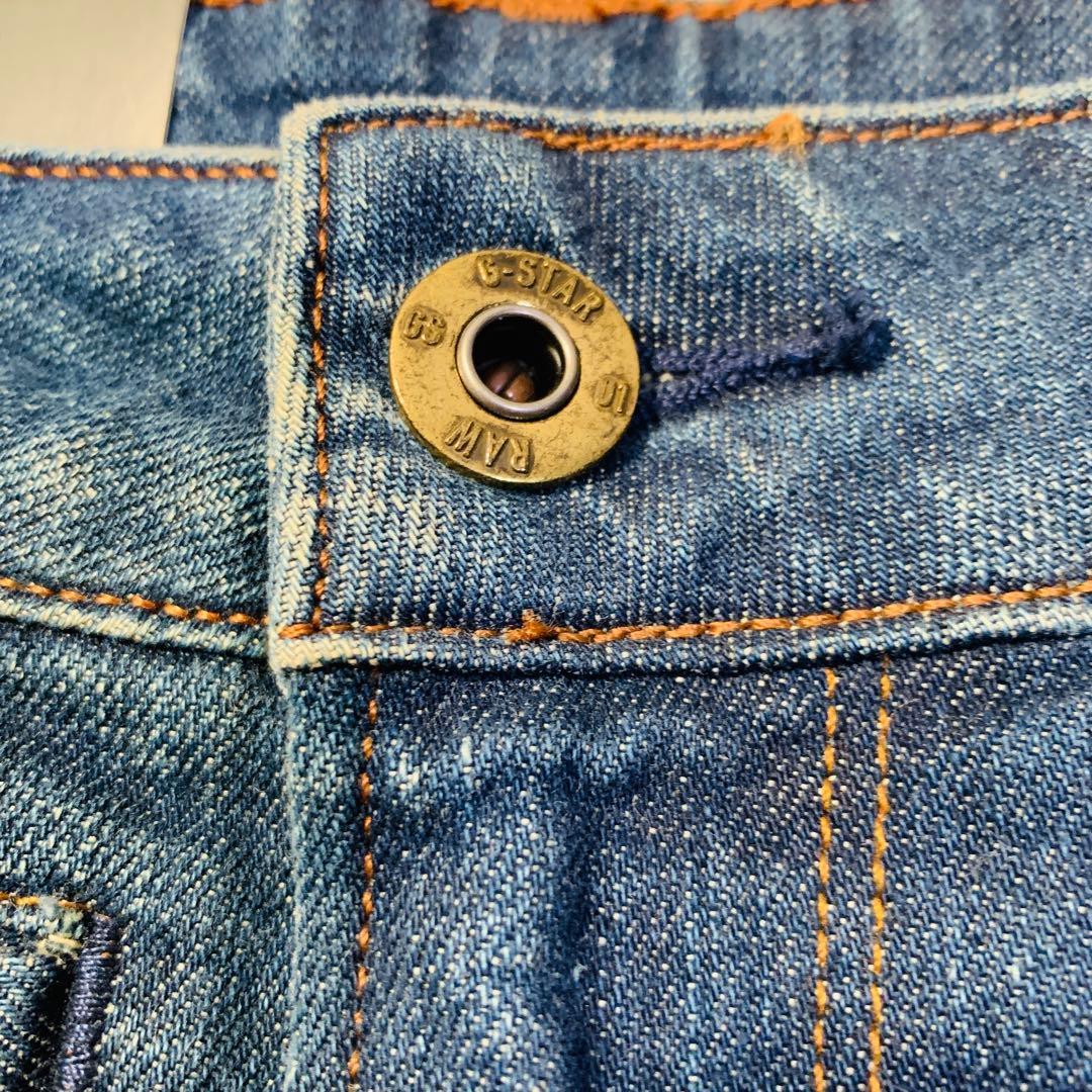 【未使用】「G-STAR RAW」D-STAQ　3Dスリム　ダメージ加工　W34