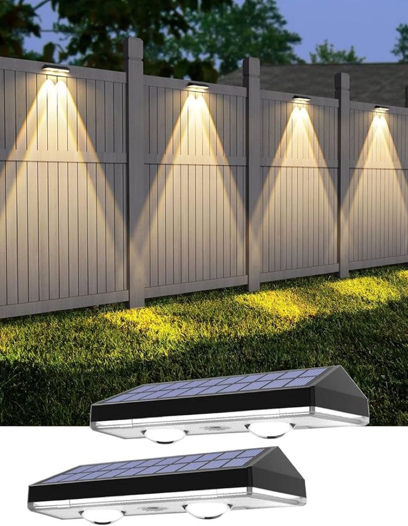 ソーラーフェンスライト デッキライト 7色 屋外ライト ガーデンライト2個
