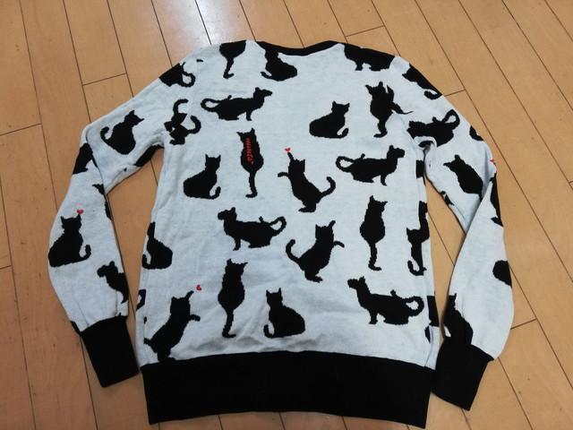 1回着★ｍｍｔｓ★マミタスの猫柄カーディガン★ハートとロゴ刺しゅう入り 1回着☆mmts☆マミタスの猫柄カーディガン☆ハートとロゴ