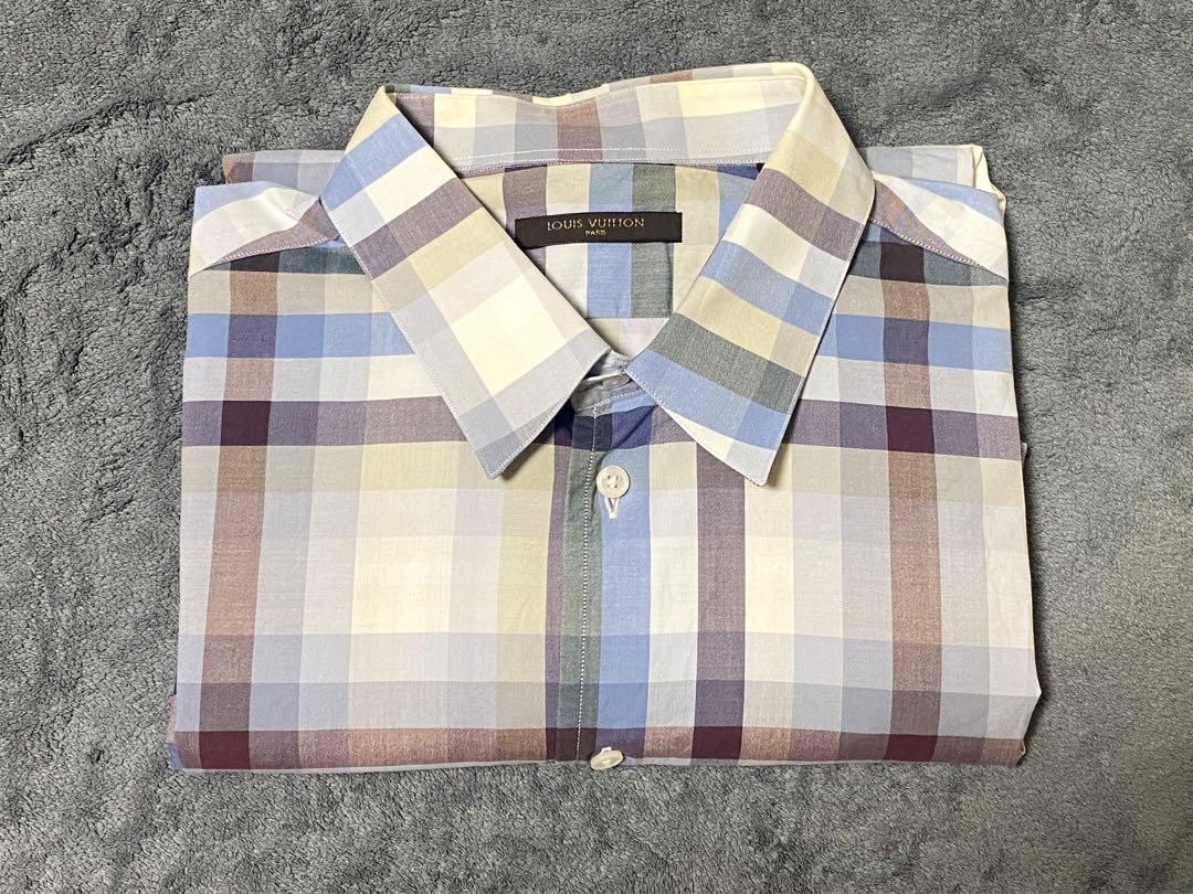 【美品】LOUIS VUITTON チェック柄長袖シャツ