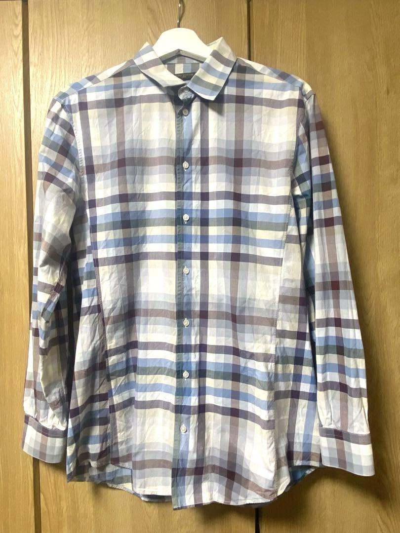 【美品】LOUIS VUITTON チェック柄長袖シャツ