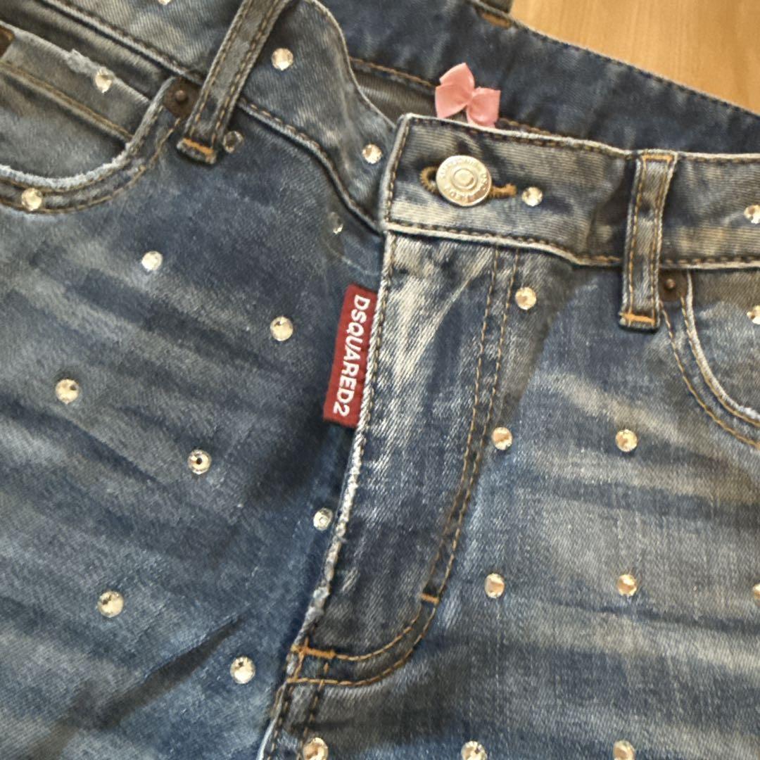 DSQUARED2 ビジュー付きデニム