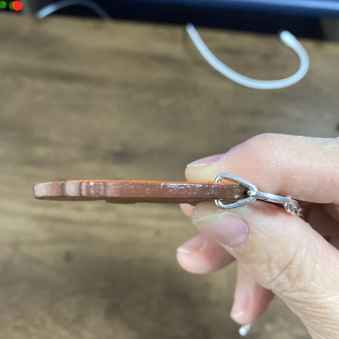 HERMES エルメス レザー アニマル チャーム キーホルダー カバ
