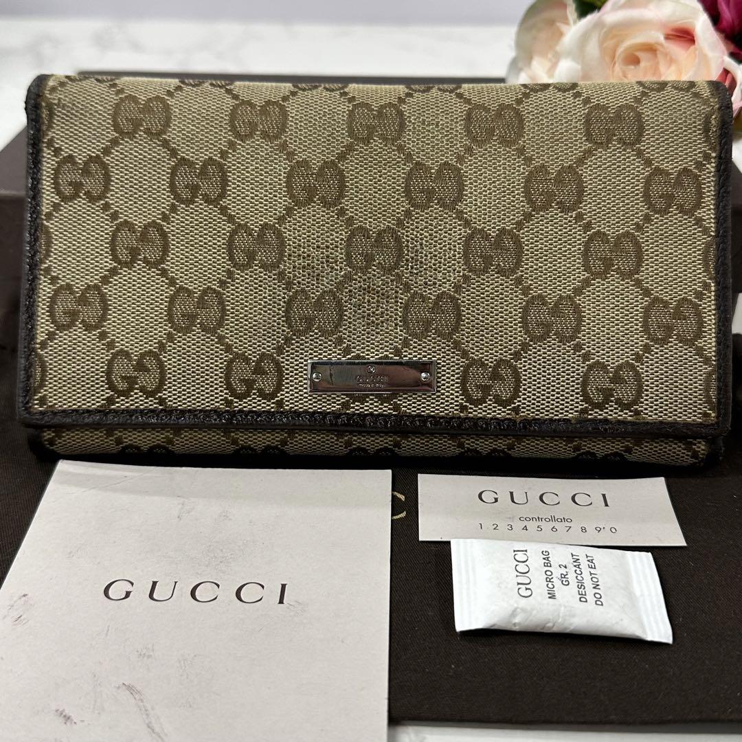 新品同様‼️ グッチ　GUCCI 財布　二つ折り　長財布　GGキャンバス