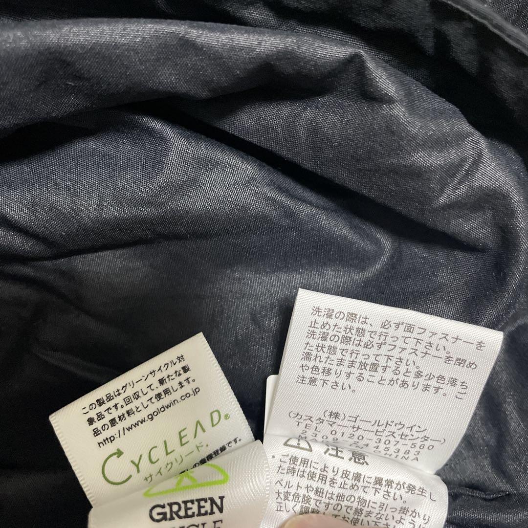 美品　ザノースフェイス　ナイロンベスト　黒紺　フード　ワンポイントロゴ刺繍　M