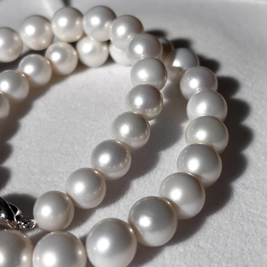 超大珠✨ 本真珠 ネックレス 9.0-11.5mm パール SILVER刻印【公式通販】