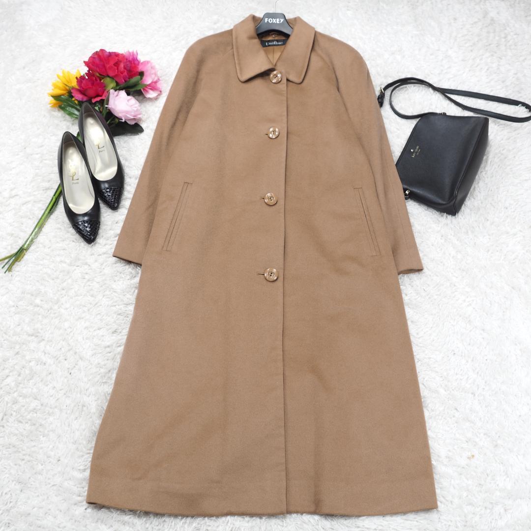 G7495*極上カシミヤ☆Aライン☆ロング☆コート☆キャメル☆M-L