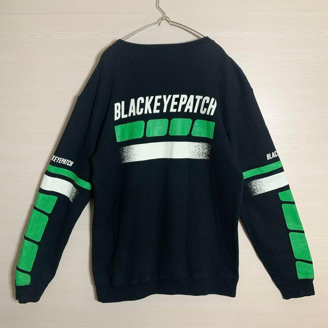 【希少】ブラックアイパッチ スウェット トレーナー バックプリント L 黒