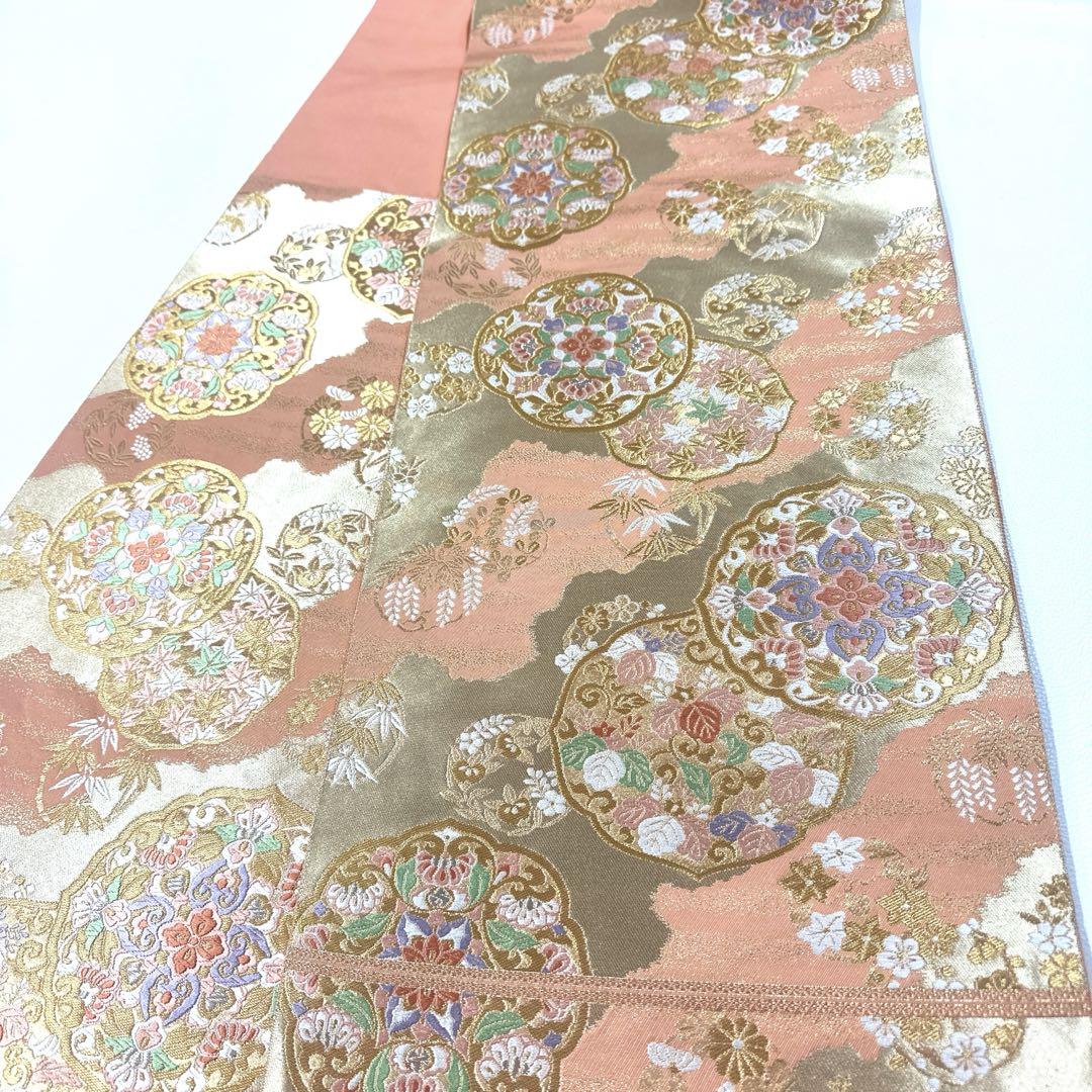 専用帯459 436 二本セット●服部織物謹製高級 正絹 六通 袋帯 華文 花文