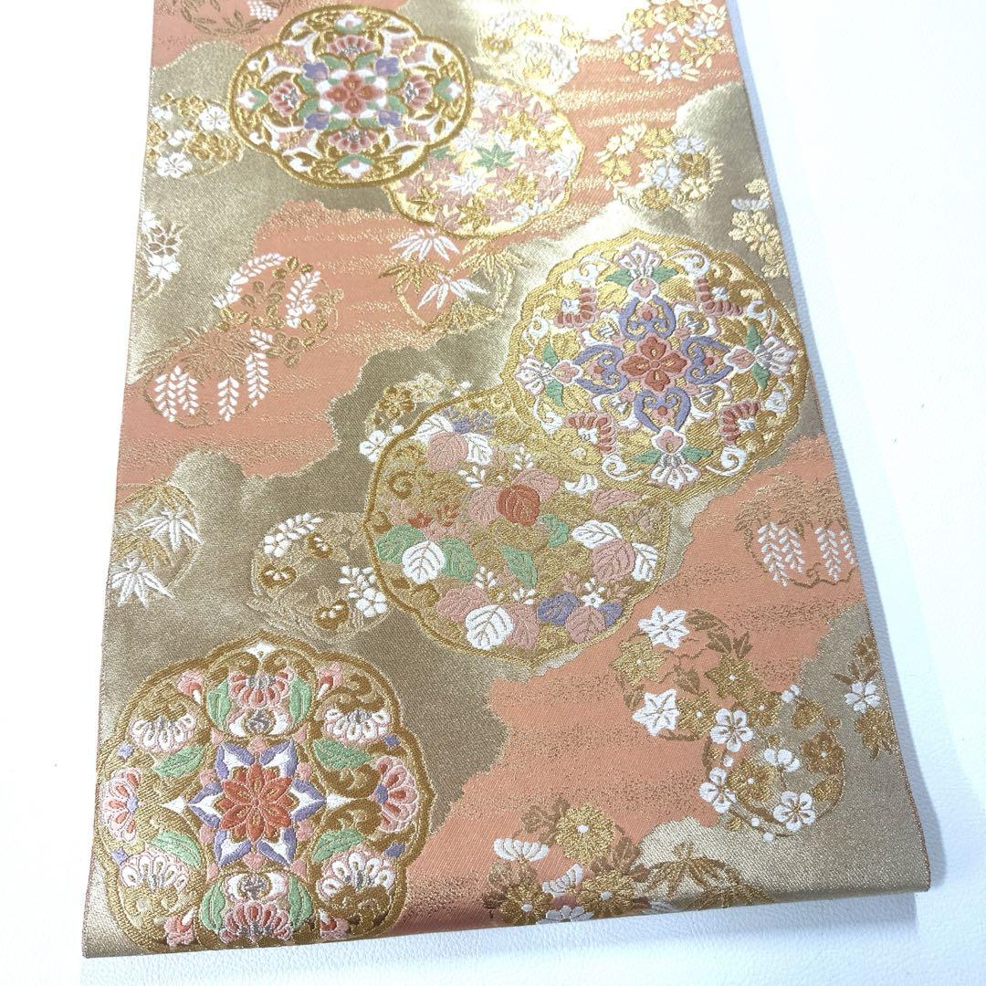 専用帯459 436 二本セット●服部織物謹製高級 正絹 六通 袋帯 華文 花文
