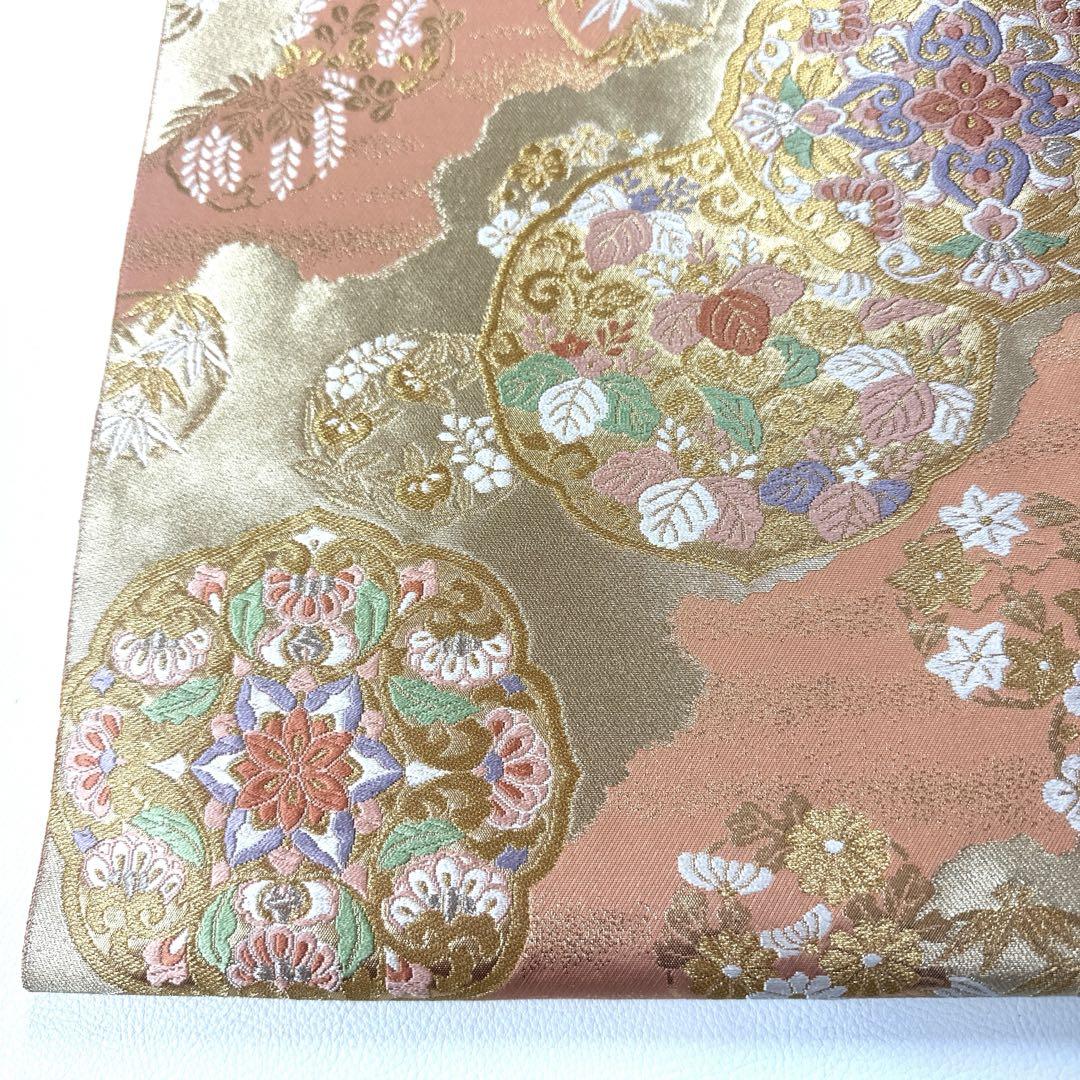 専用帯459 436 二本セット●服部織物謹製高級 正絹 六通 袋帯 華文 花文