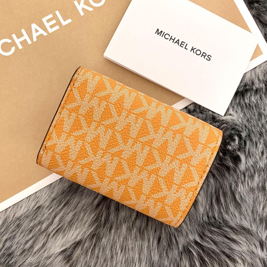 新品☆MICHAEL KORS イエロー シグネチャー レザー 折り財布 4