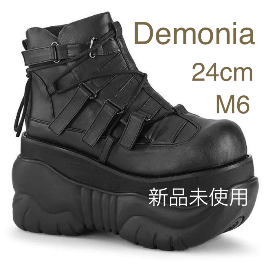 新品未使用】デモニア Demonia 厚底スニーカー 黒 24cm M6