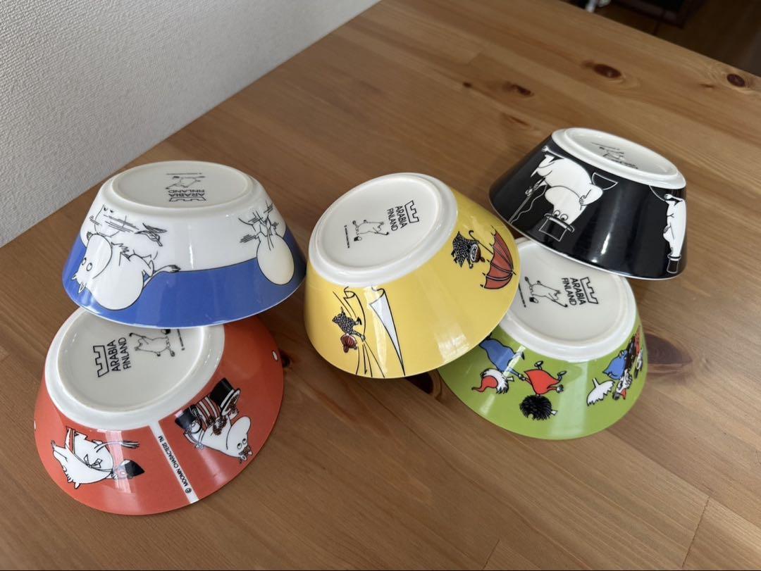 ARABIA MOOMIN 王冠旧ロゴ ボウル5点セット ARABIA MOOMIN 王冠旧ロゴ ボウル5点セット