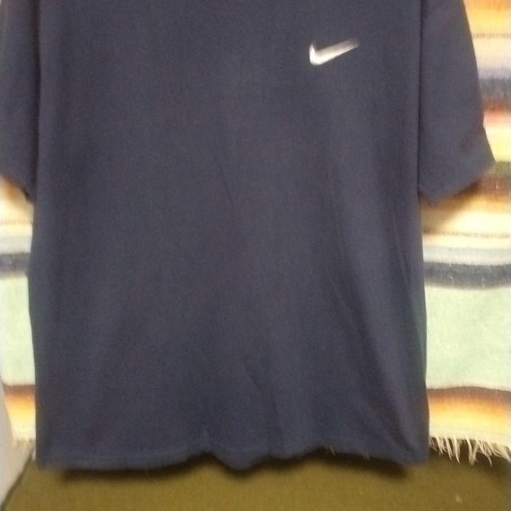 90s ナイキTシャツ USA製 銀タグ ネイビー ゴツナイキ