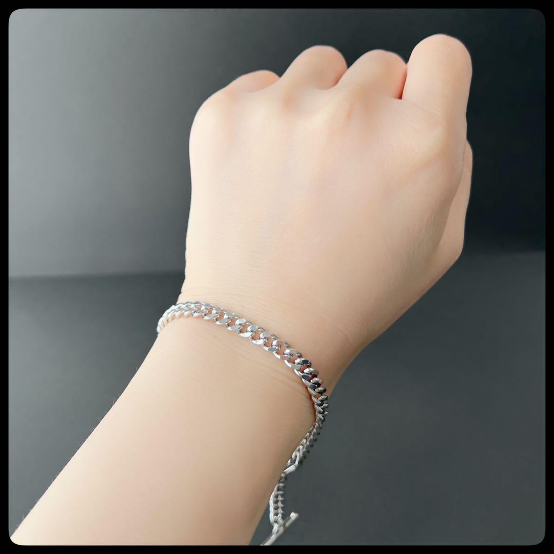 シルバーチェーンブレスレット トグル式留め具 シンプル - メルカリ