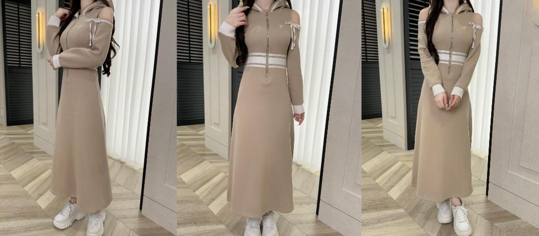 Lumignon original ♥ LL hooded long dress 【ベージュ