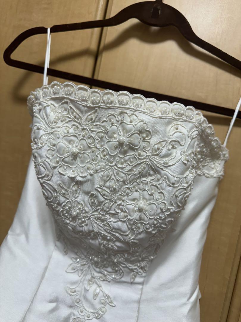 ウェディングドレスセット⭐️ 7~11号2WAYミカドサテン豪華カットレース 画像10