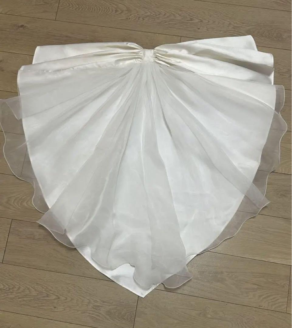 ウェディングドレスセット⭐️ 7~11号2WAYミカドサテン豪華カットレース 画像12