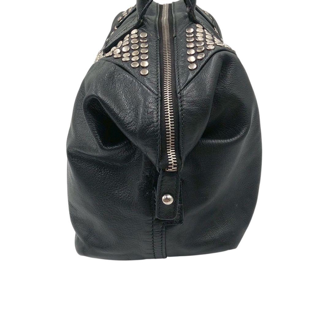 良品◎スタッズ◎Yves Saint Laurent ミニボストンバック 黒