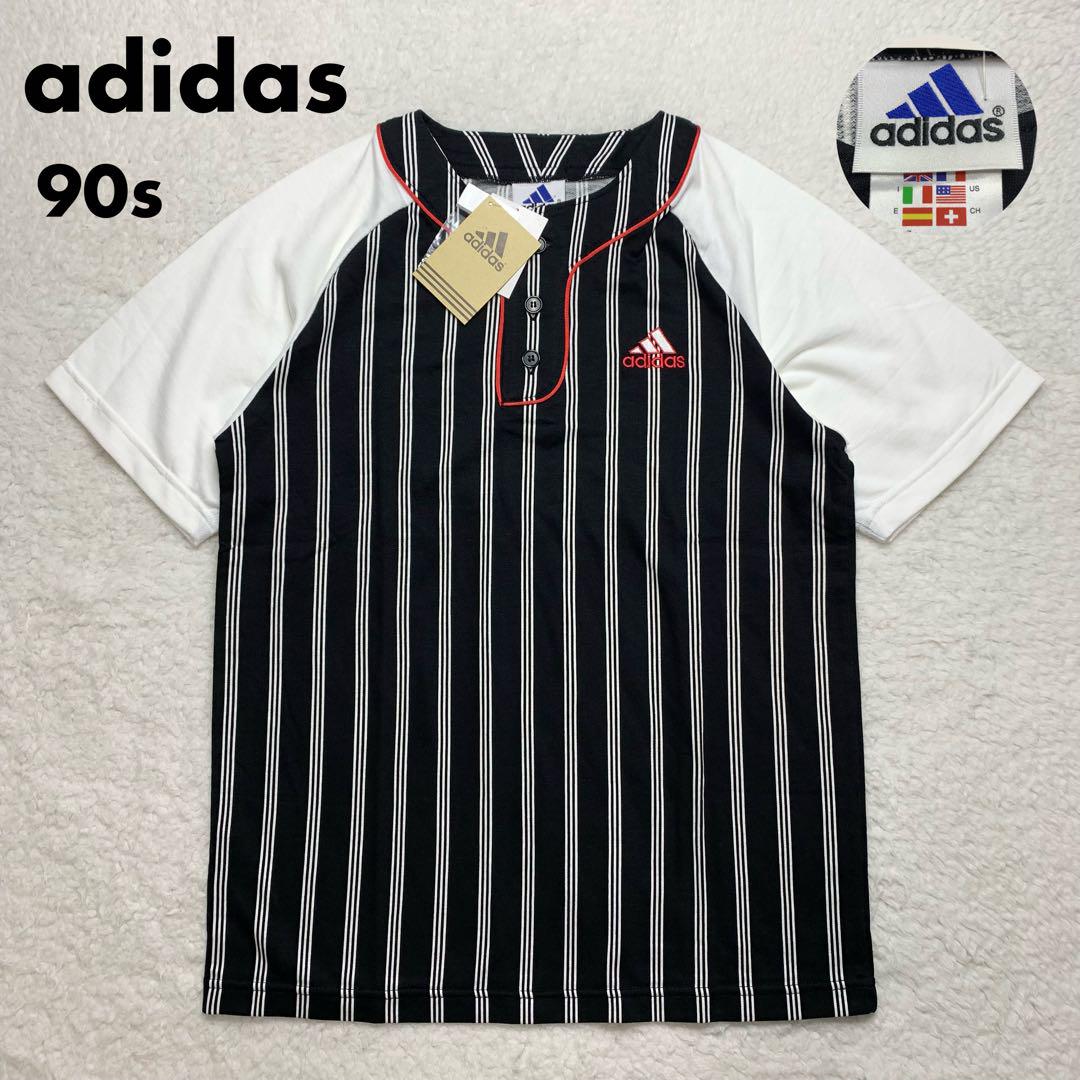 新品 90s adidas ベースボールシャツ 半袖 日本製 デッド