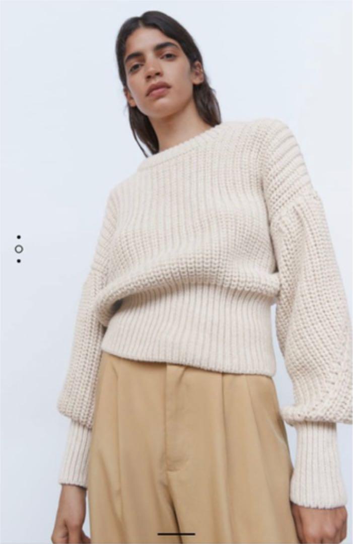 ZARA ザラ パフスリーブ ニット Sサイズ - メルカリ