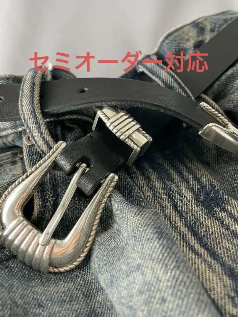 ruru.】シングルループウエスタンベルト 本革 ブラック
