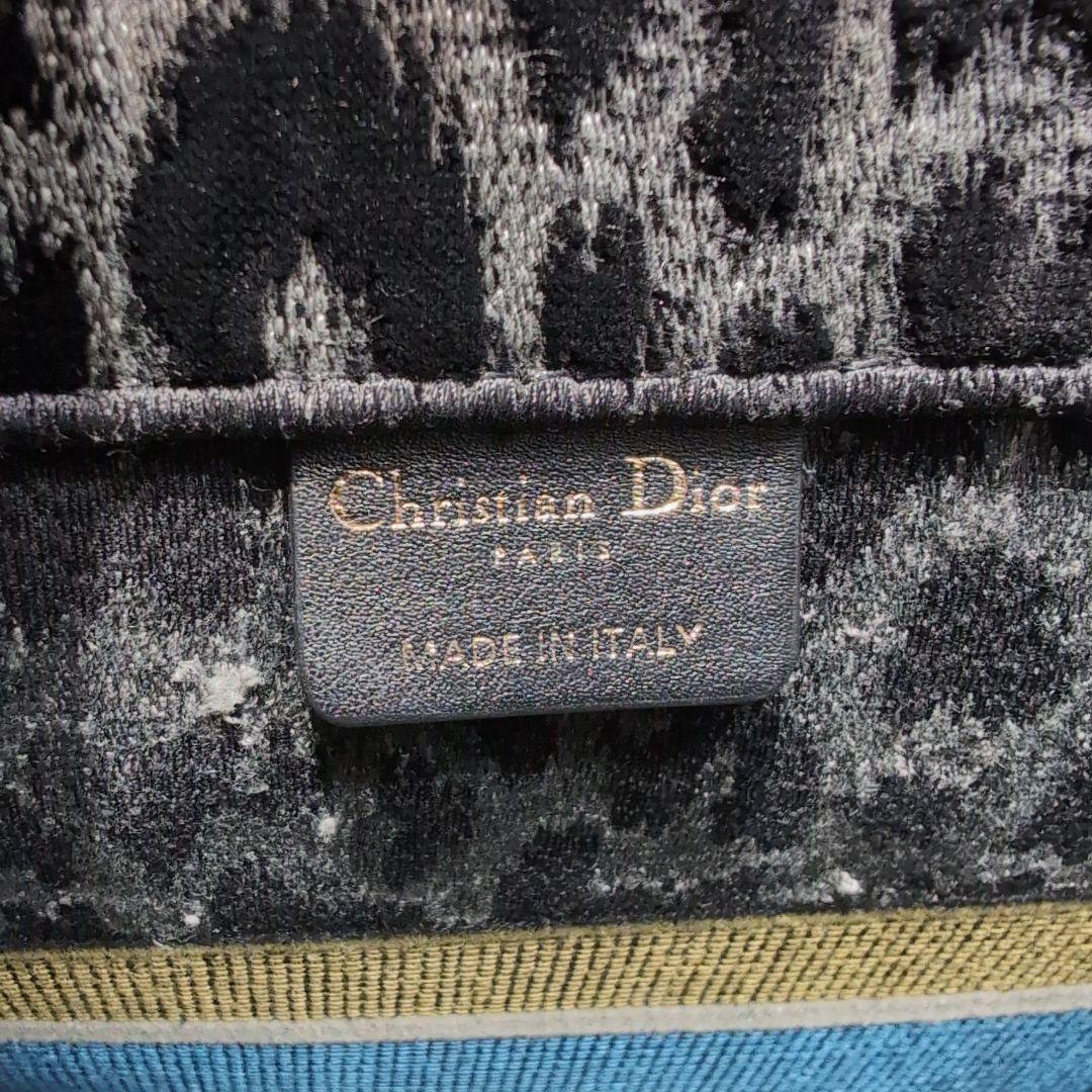 ディオール DIOR ブックトート ヒョウ柄 黒 メディアム ベルベット 画像6