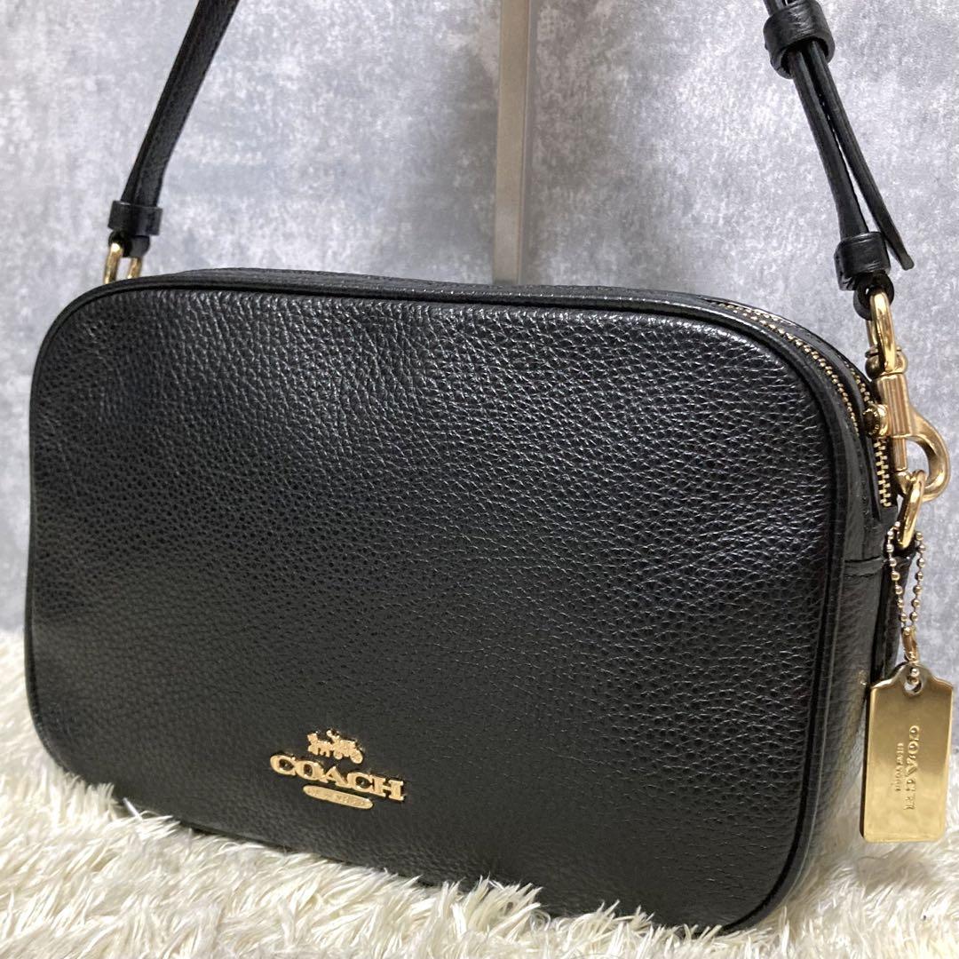 【美品】COACH コーチ ショルダーバッグ レザー 本革 ジェス ブラック 黒