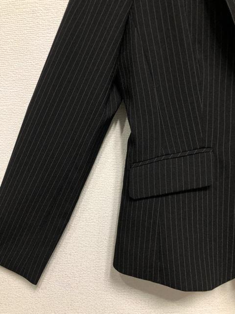 新品☆17号LL紺系ストライプ♪2パンツスーツ♪お仕事・通勤にも♪☆r195