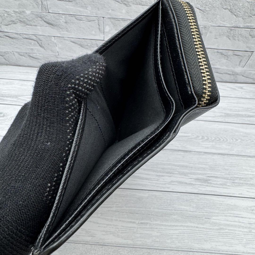美品】Paul Smith 二つ折り財布 L字ファスナー レザー ブラック