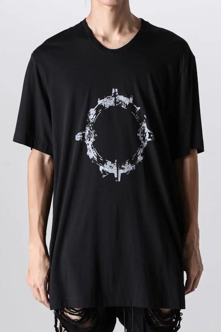 新品未使用　JULIUS コットンモダールプリントカットソー　BLACK
