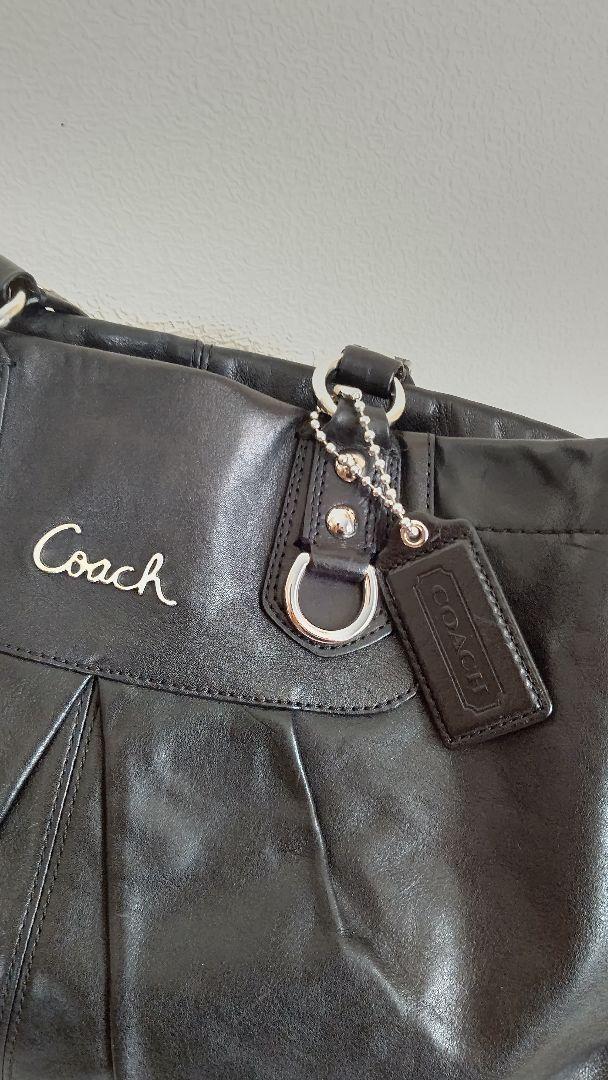 正規品セール COACH 本革トートバッグ 黒 ショルダーベルト&キーホルダー付属 m2aLy-m40857373942 在庫あ