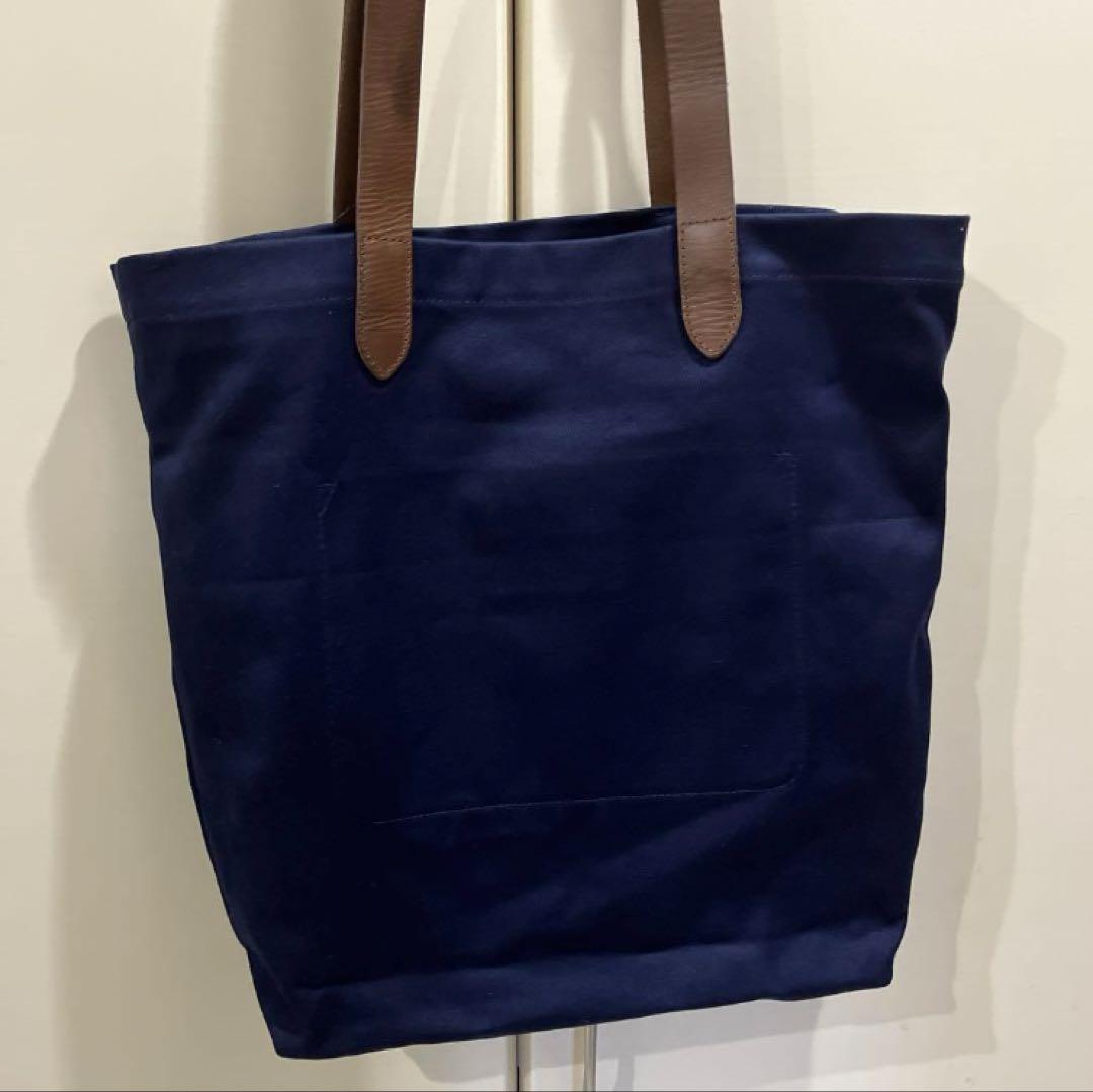 ポロベア刺繍 ネイビー トートバッグ