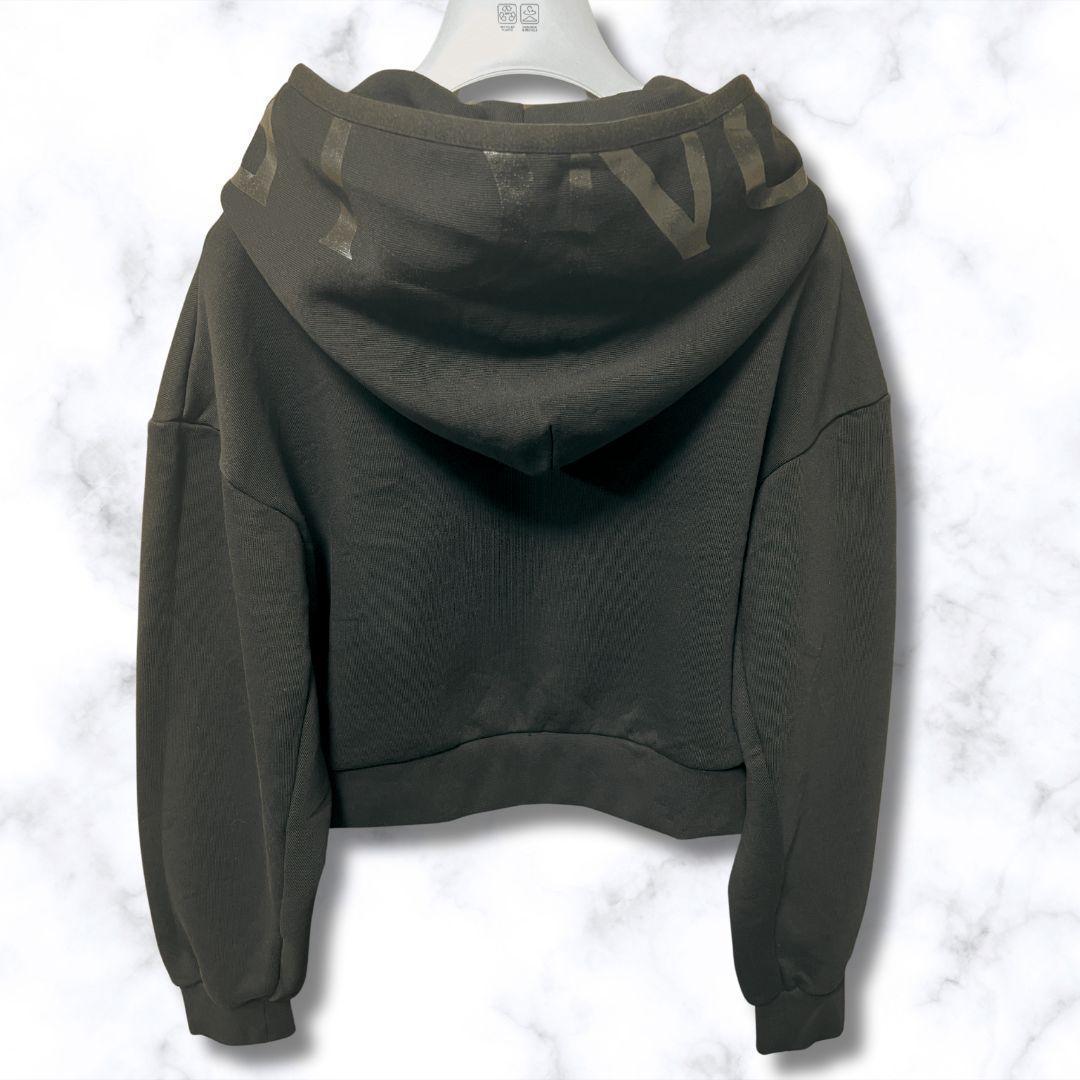 未使用☆MONCLER Cropped Hoodie パーカー M ブラック色