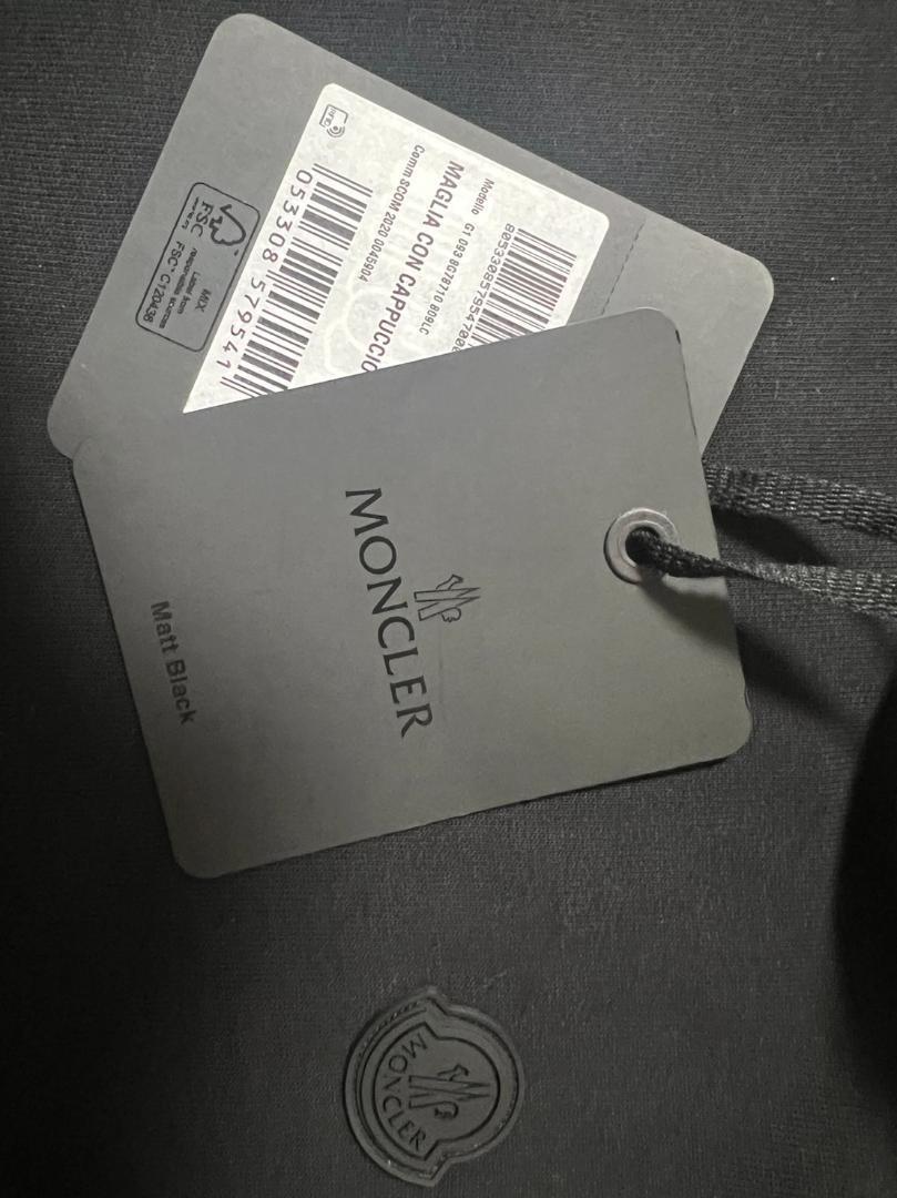未使用☆MONCLER Cropped Hoodie パーカー M ブラック色