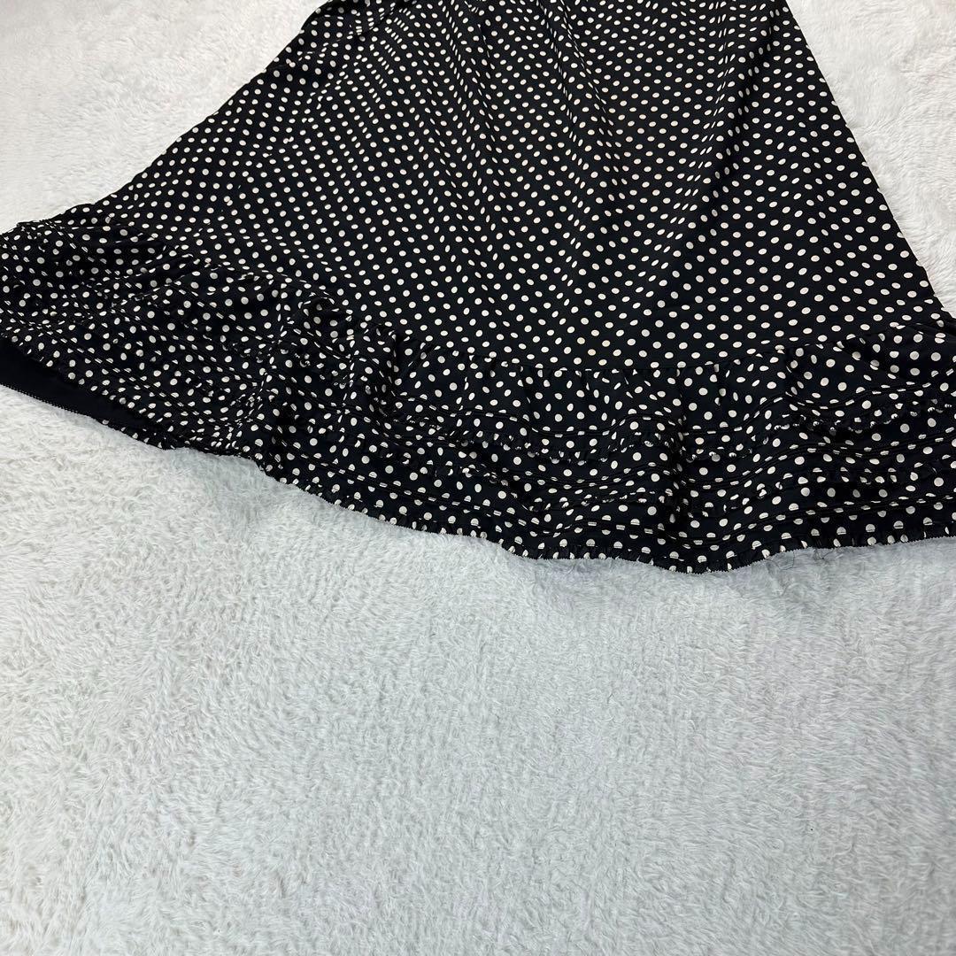 カネコイサオ✨水玉模様ロングスカート ピコフリル ブラック FREE SIZE カネコイサオ✨水玉模様ロングスカート ピコフリル ブラック FREE SIZE
